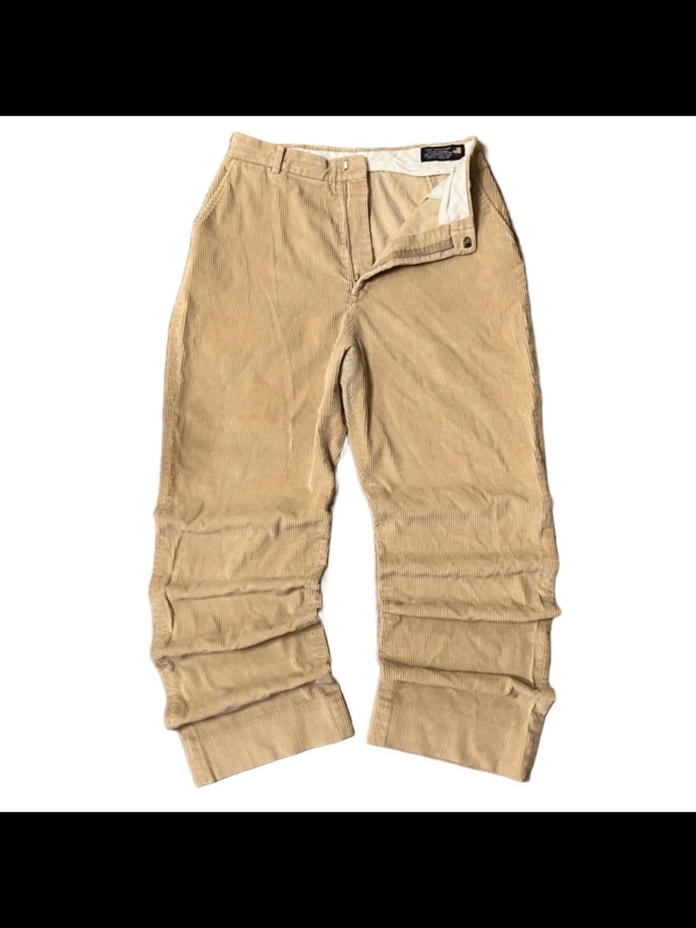 Vintage Classic Club High Rise Corduroy Tan Pants 9 Inch Leg Size 27x30.5